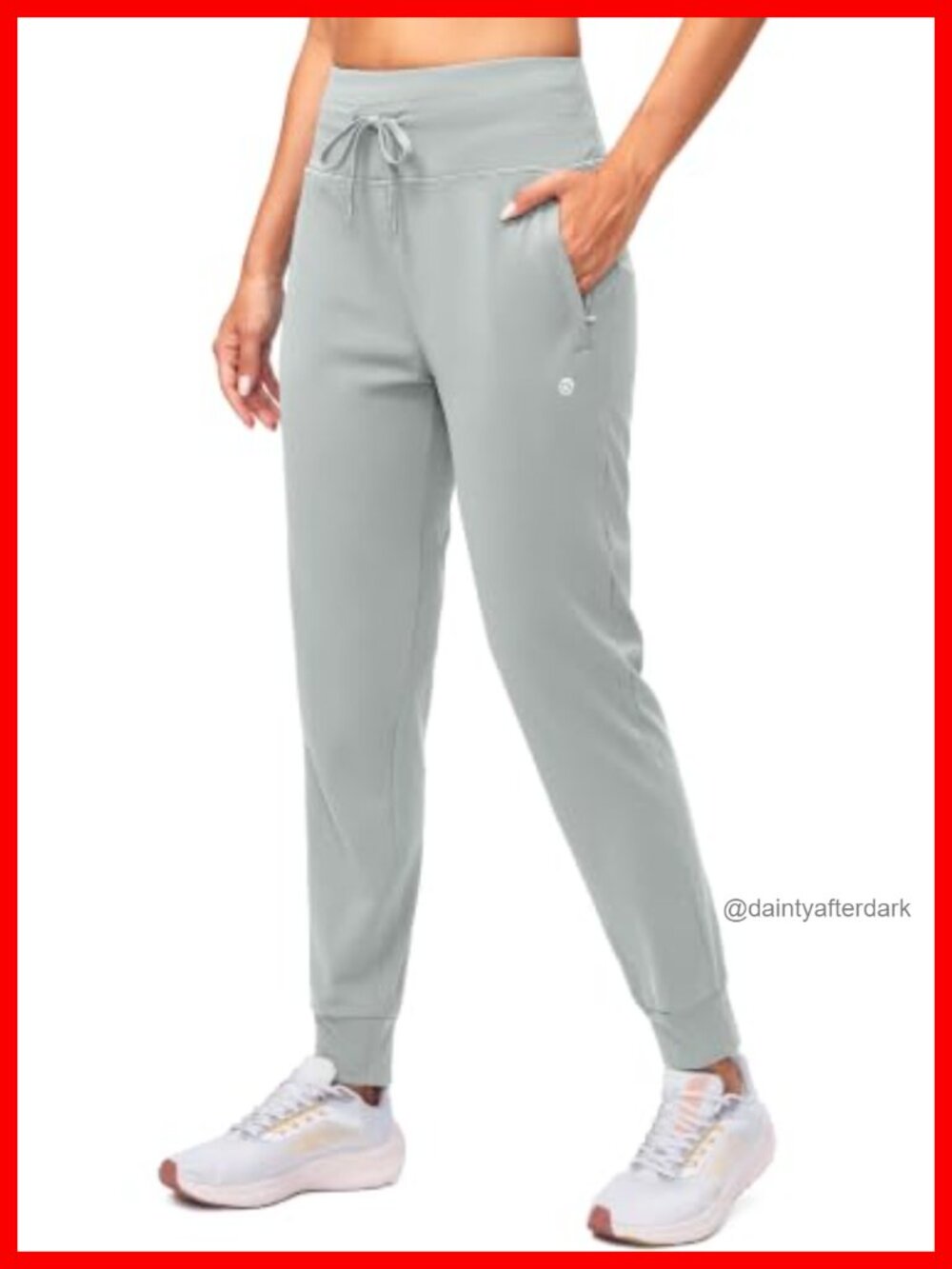 Fleece Lined Joggers Water Resistant High Waist Hiking Sweatpants